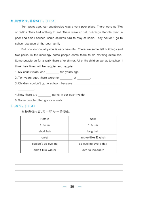 黄冈名师天天练六年级下册英语PEP版综合测评卷_Unit 4.pdf