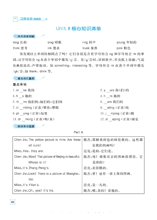 黄冈名师天天练五年级下册英语人教PEP版单元知识_核心知识清单  Unit  5.pdf