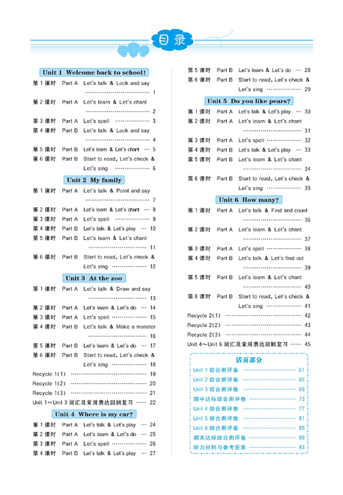 黄冈名师天天练三年级下册英语PEP版天天练（目录）.pdf