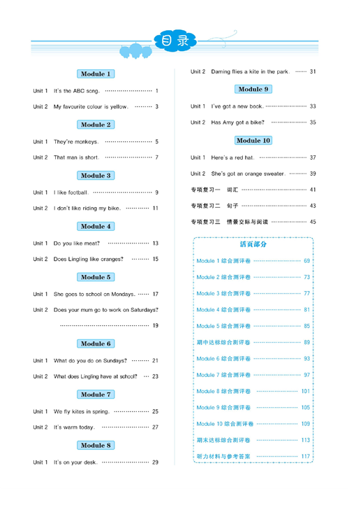 黄冈名师天天练三年级下册英语外研版天天练（目录）.pdf