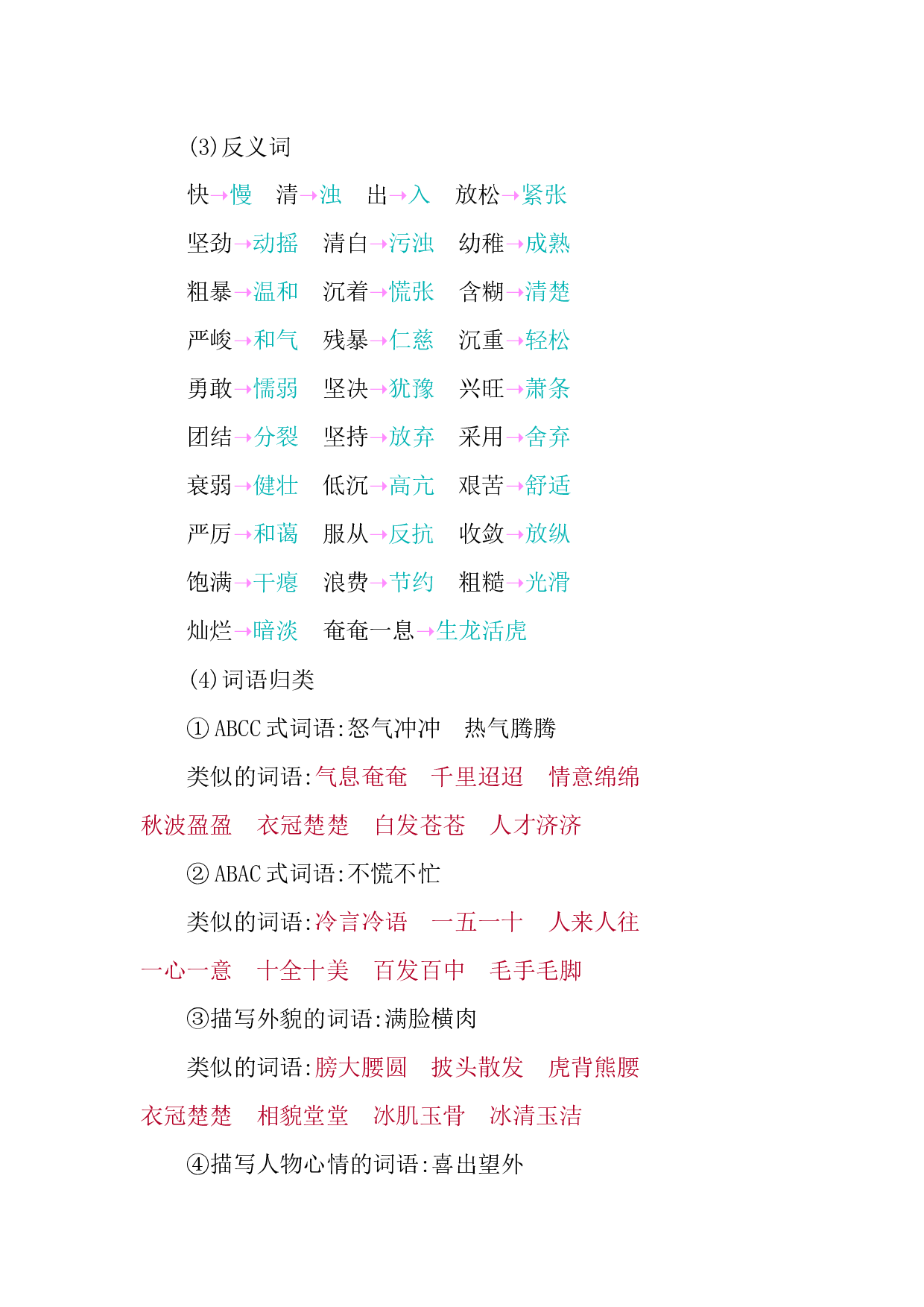 小学语文六年级下册4 第四单元知识小结.docx