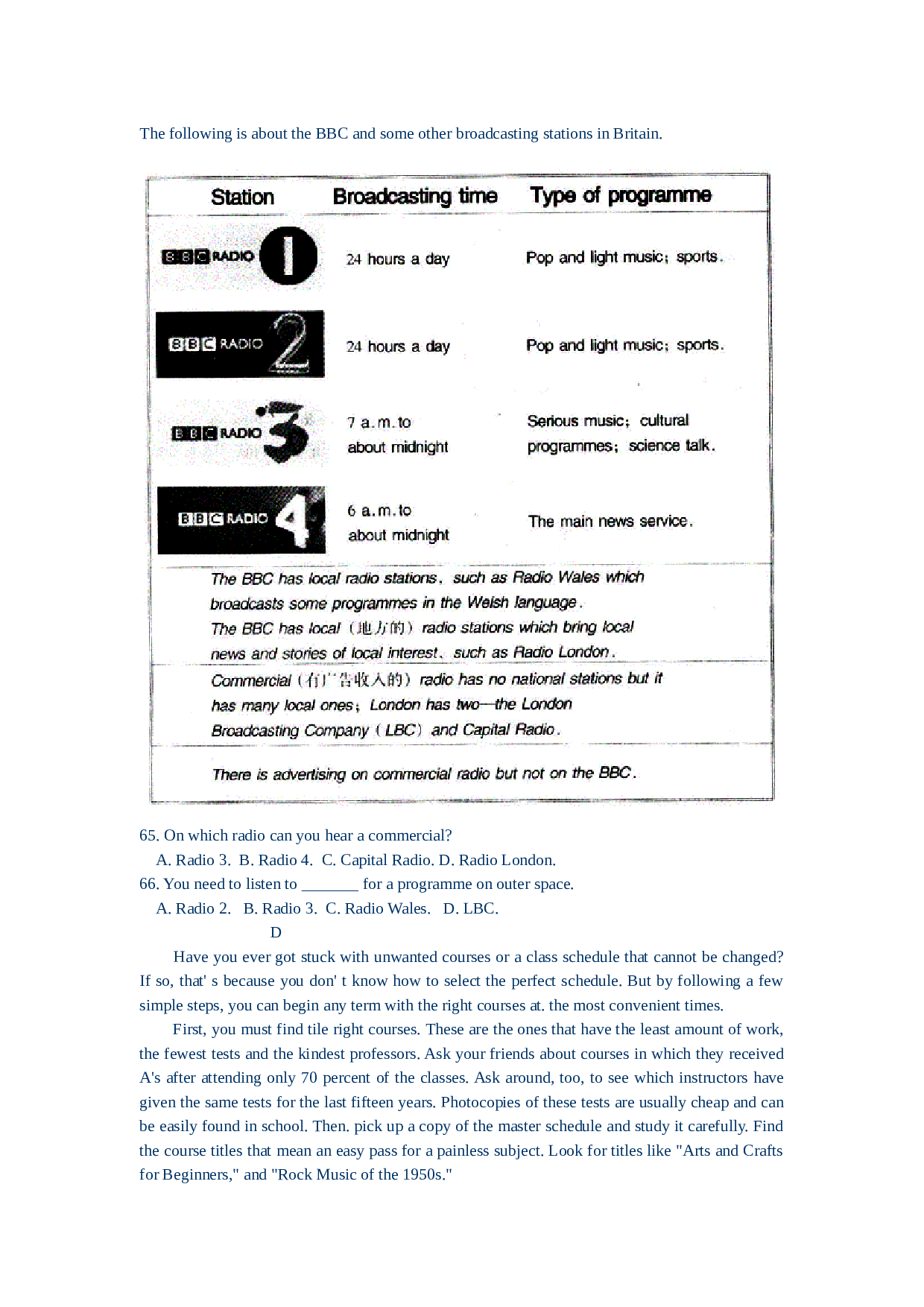 高三英语阅读理解练习.doc