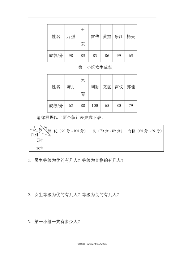 三年级人教版数学下册、第二学期数学名校期中测试卷.docx