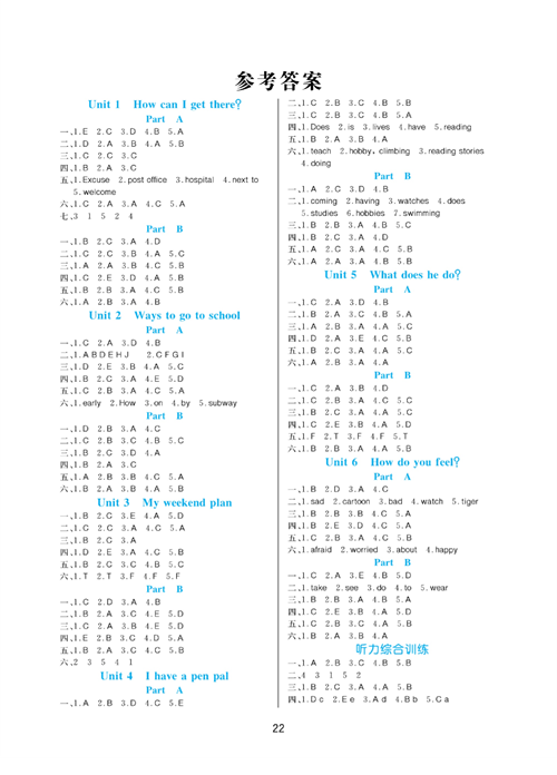 黄冈名卷六年级上册英语人教PEP版课后小作业（参考答案）.pdf