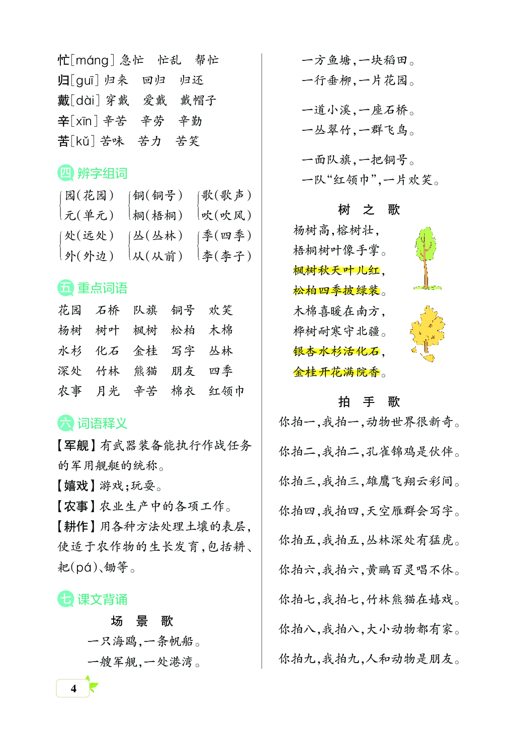 新学期语文2年级（上）核心考点梳理（第二、三、四、五、六单元）.pdf