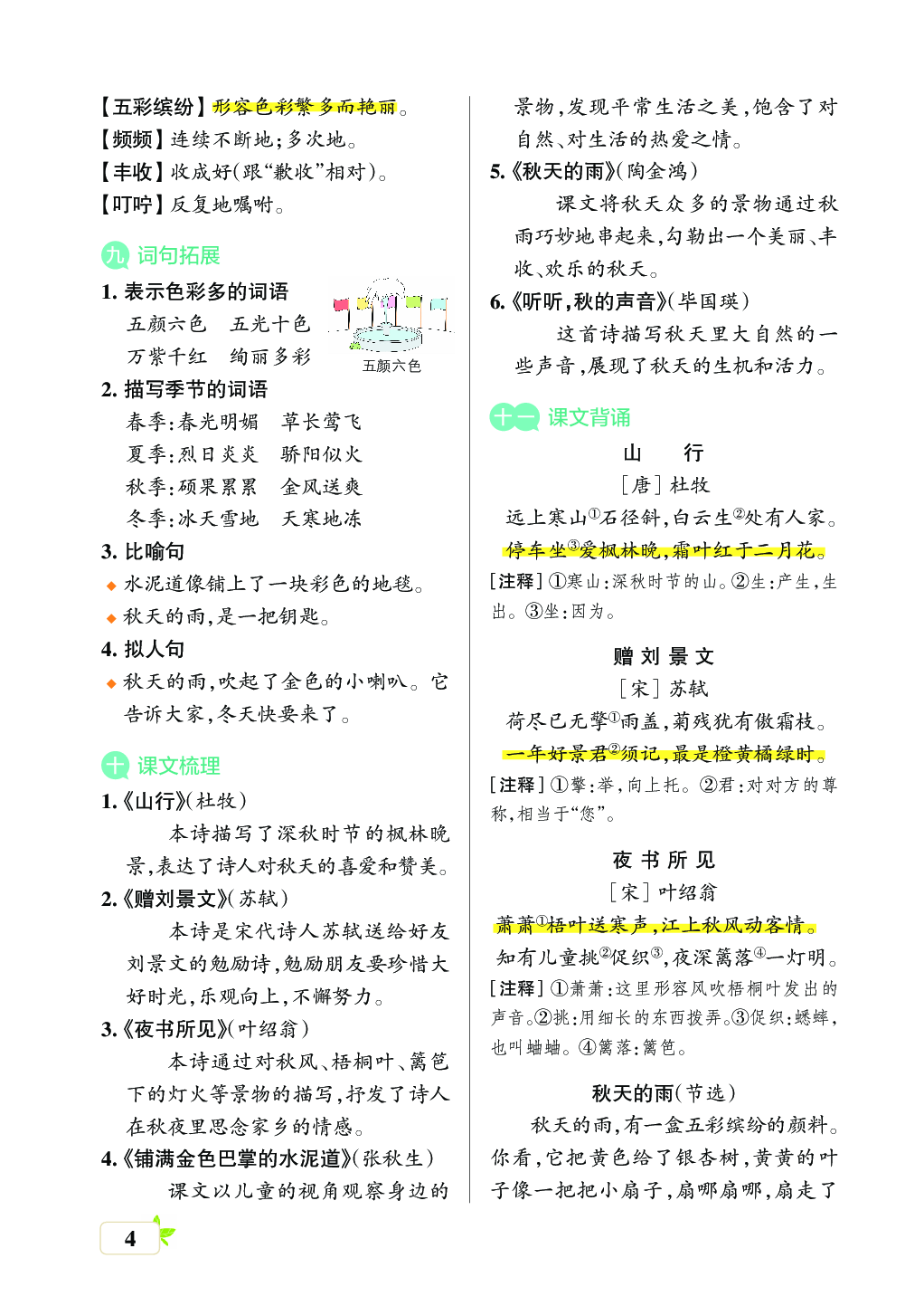 新学期语文3年级（上）核心考点梳理（第一、二、三、四、五单元）.pdf