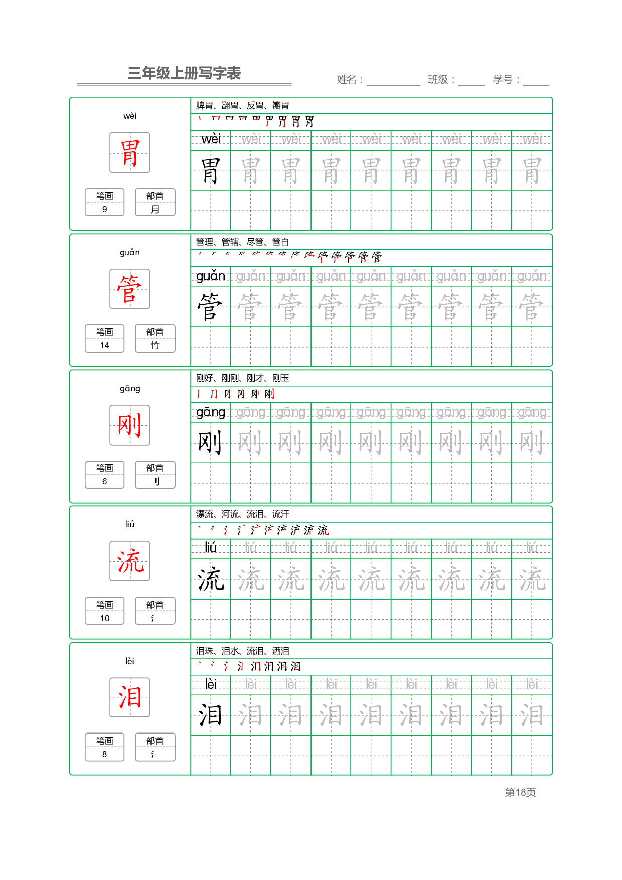 小学语文三年级上册【写字表】字帖【全套50页】_部分4.pdf