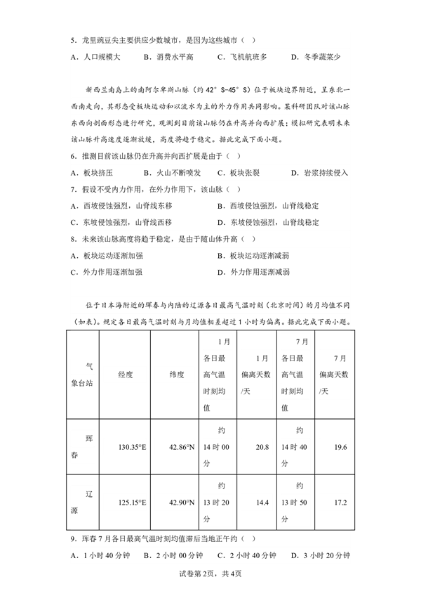 2023年全国高考乙卷地理试题.pdf