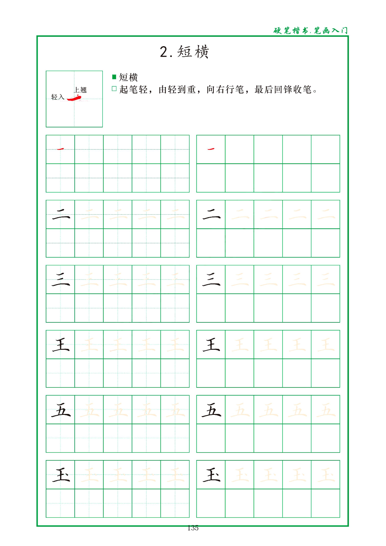 硬笔楷书，笔画入门，汉字笔画偏旁描红练习_2.短横.pdf