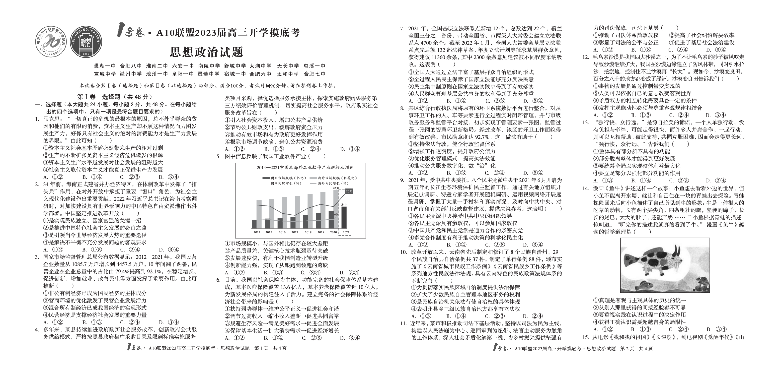 A10联盟2023届高三开学摸底考政治试题.pdf