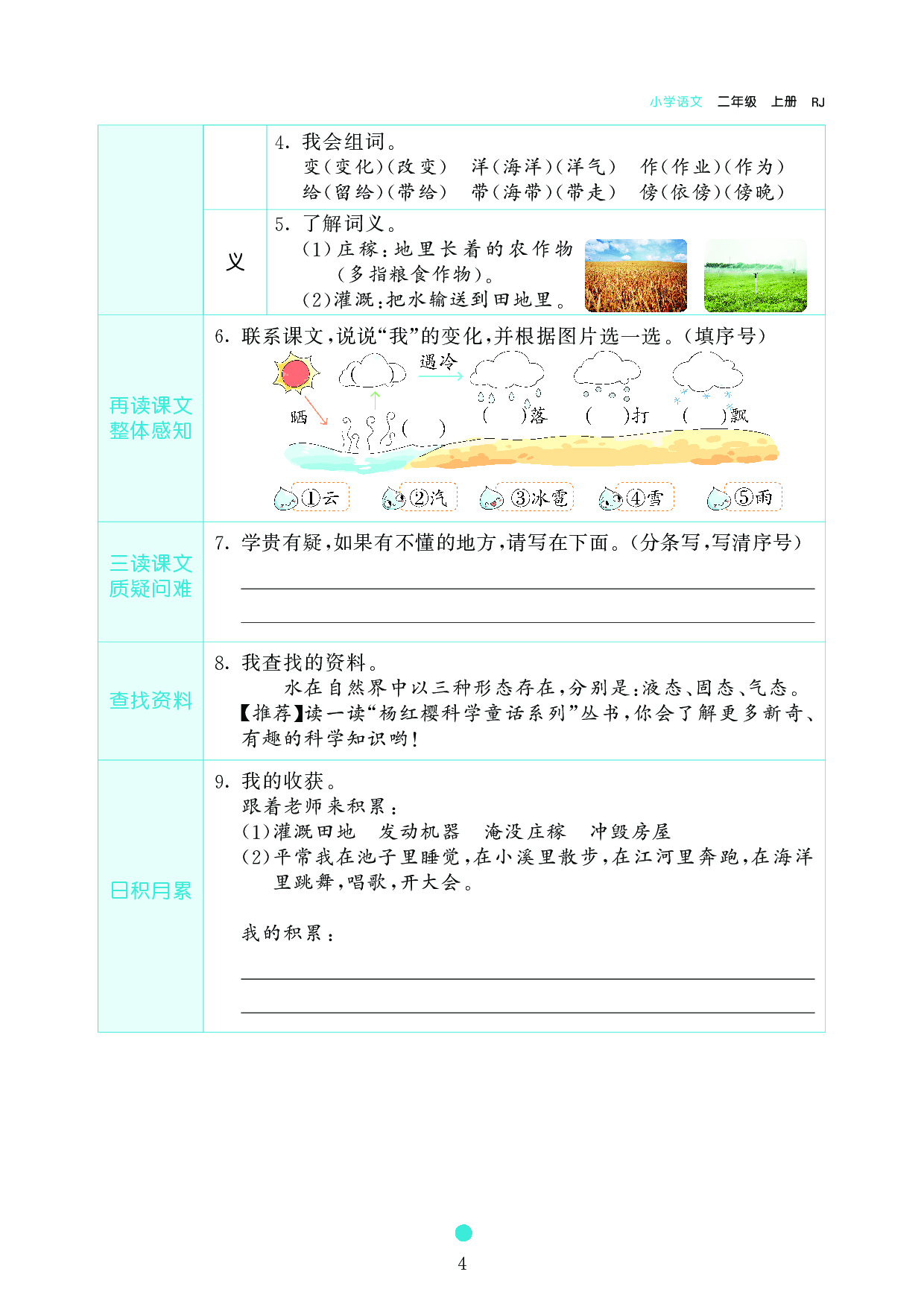 小学二年级语文上册《课前预习目标》2 我是什么.pdf