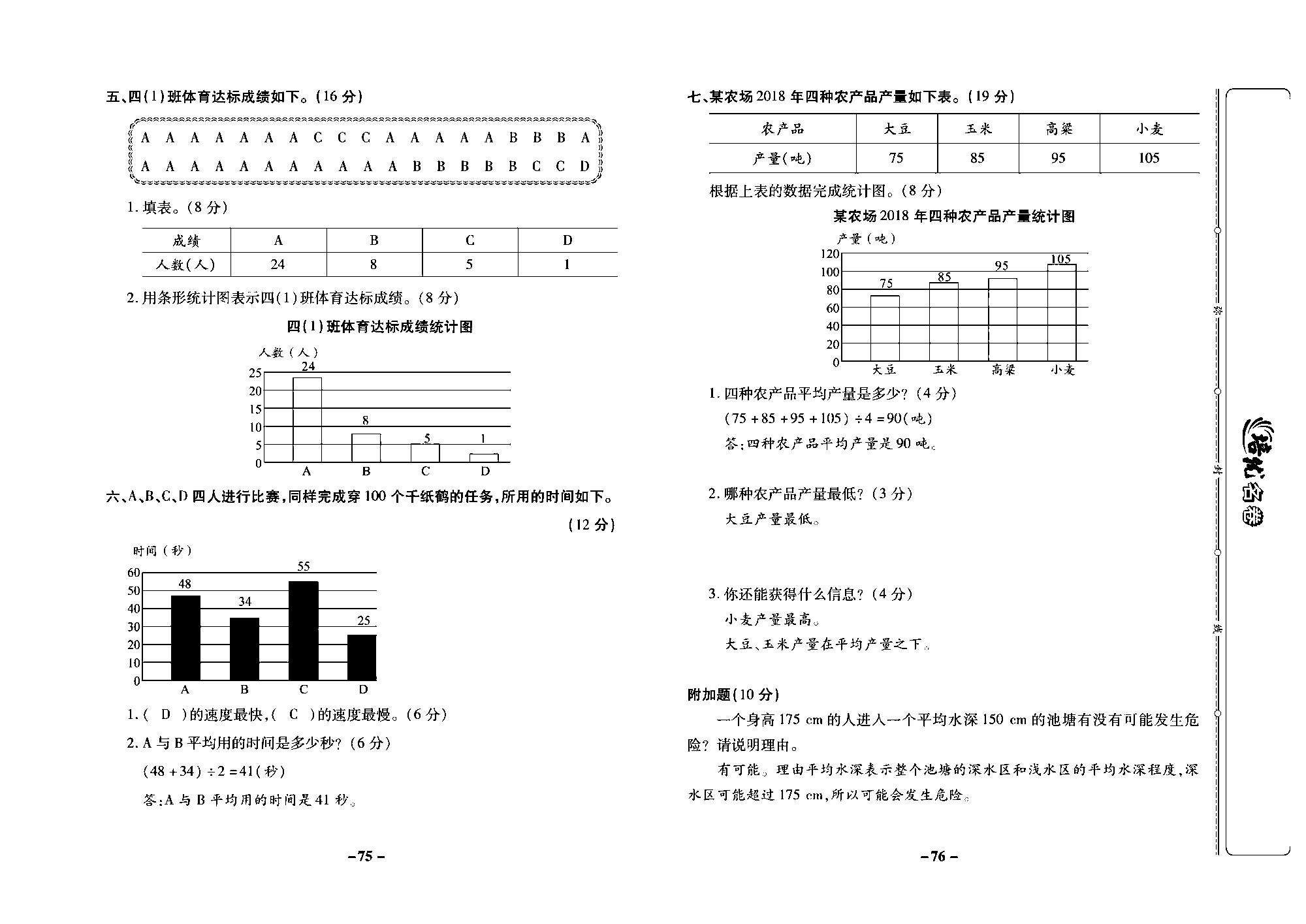 培优名卷四年级上册数学冀教版教师用书（含答案）_部分19.pdf