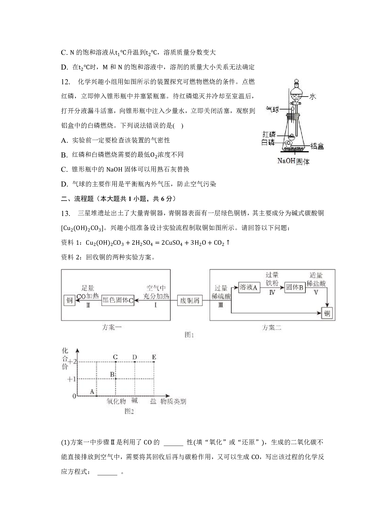 2023年定远县六中九年级6月份化学模拟试卷.pdf