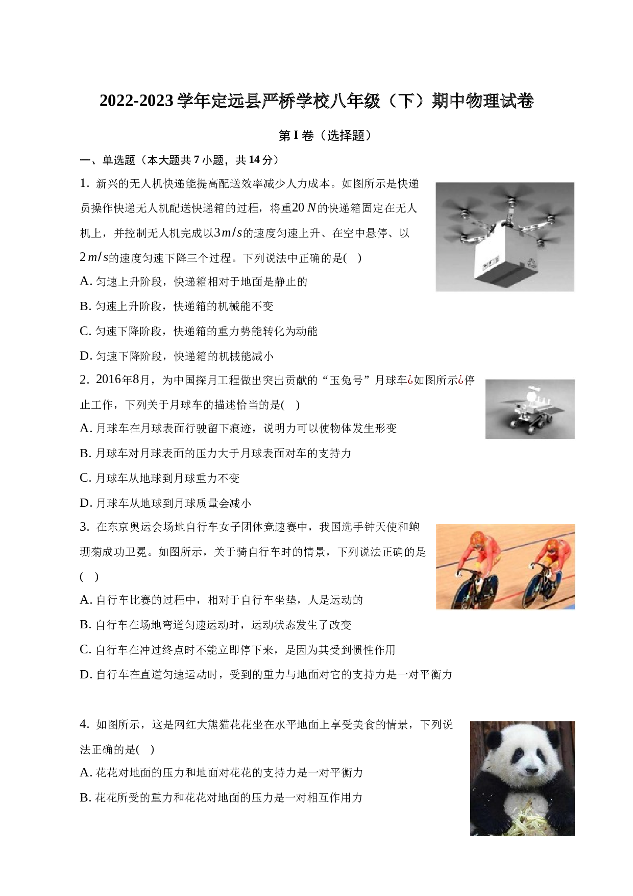 2022-2023学年安徽省定远县严桥学校八年级（下）期中物理试卷-普通用卷.docx