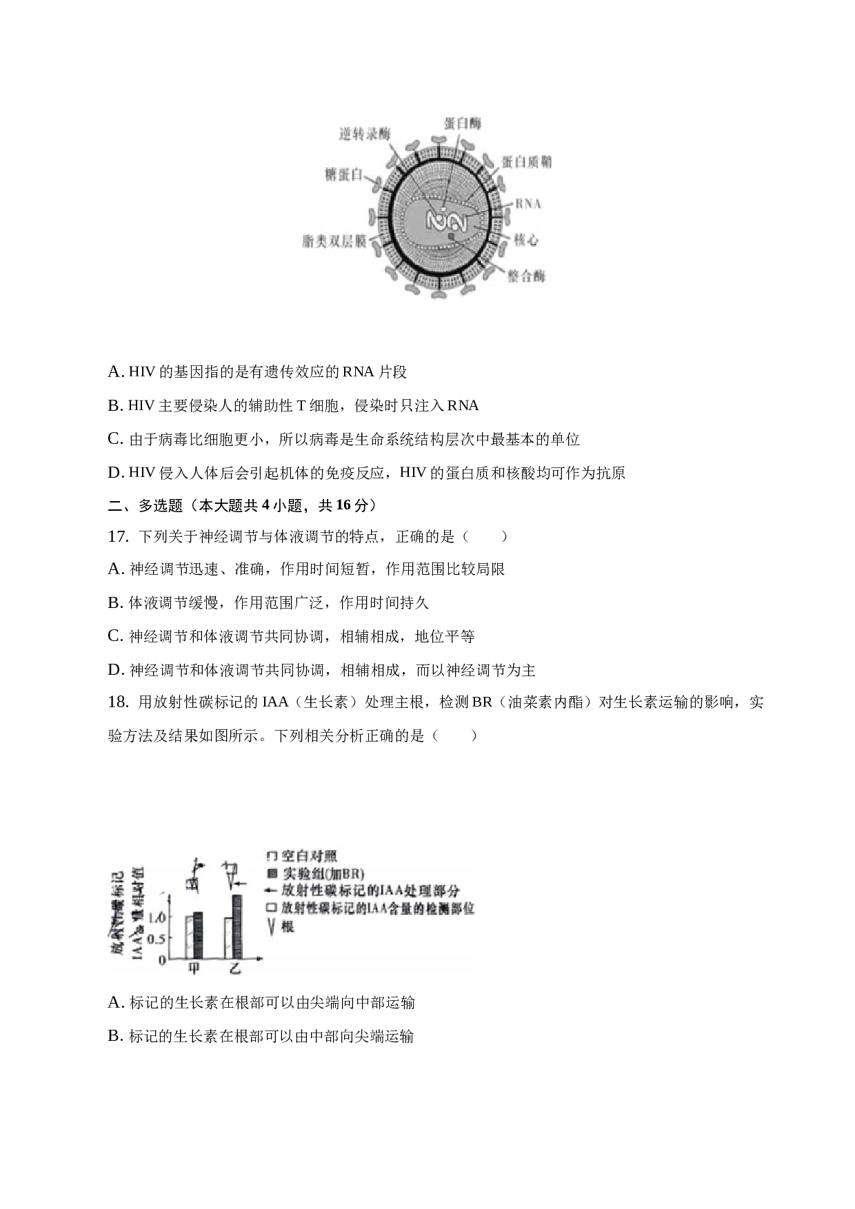 2022-2023学年吉林市延边州校高二（上）期末生物试卷.docx