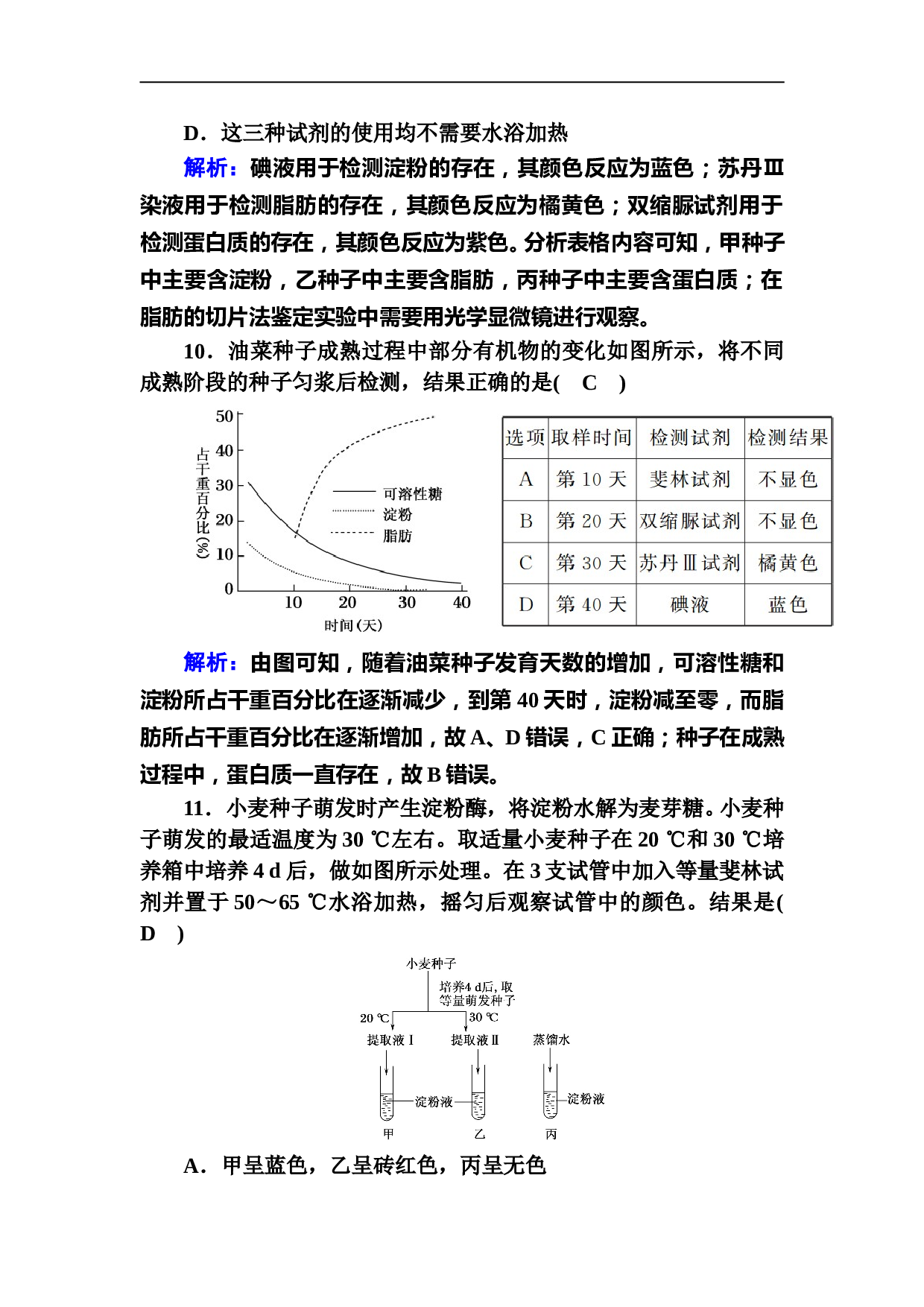 生物人教版必修1课后检测：2-1 细胞中的元素和化合物（含参考答案）.DOC