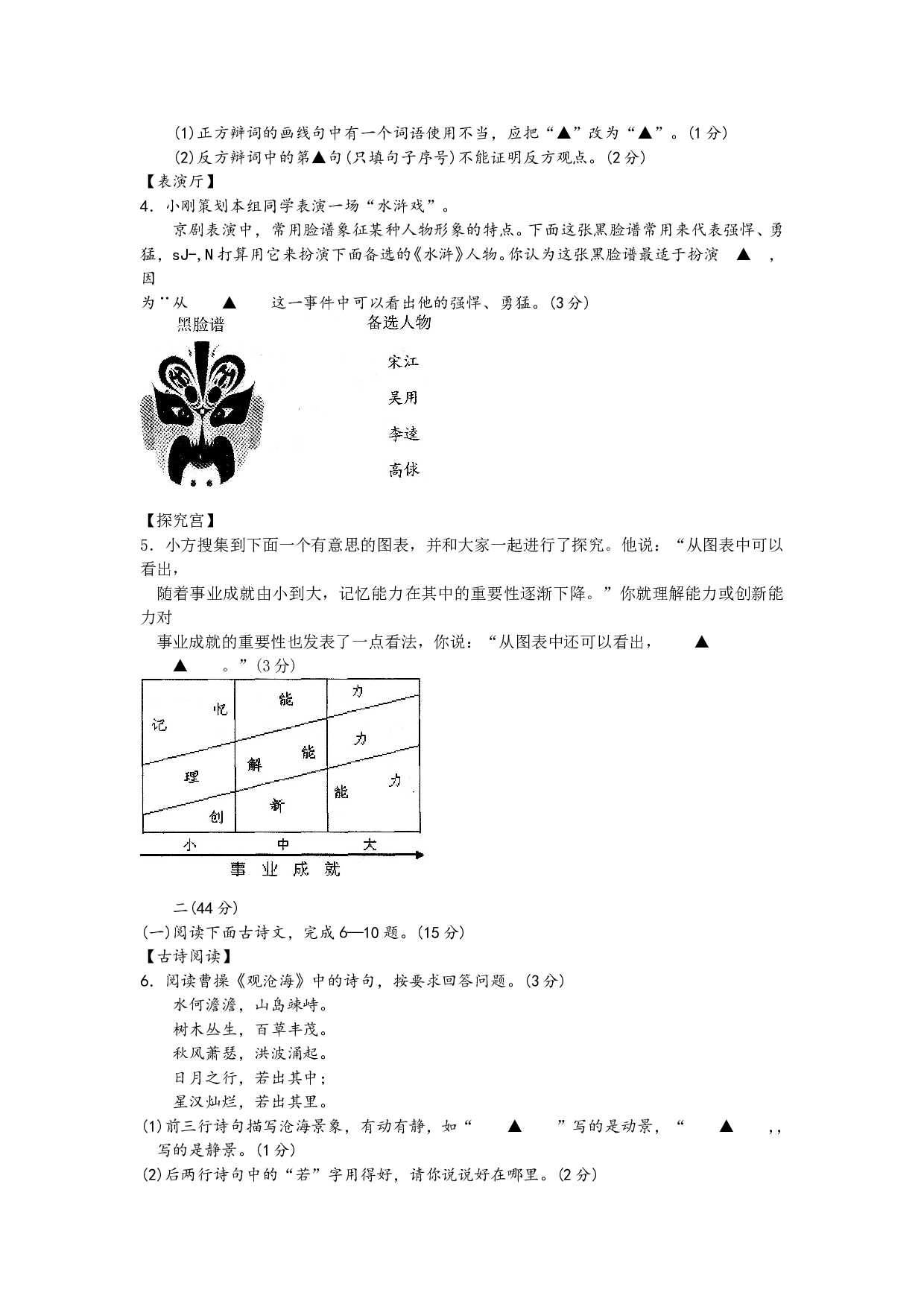 初中毕业生学业考试语文卷5.doc