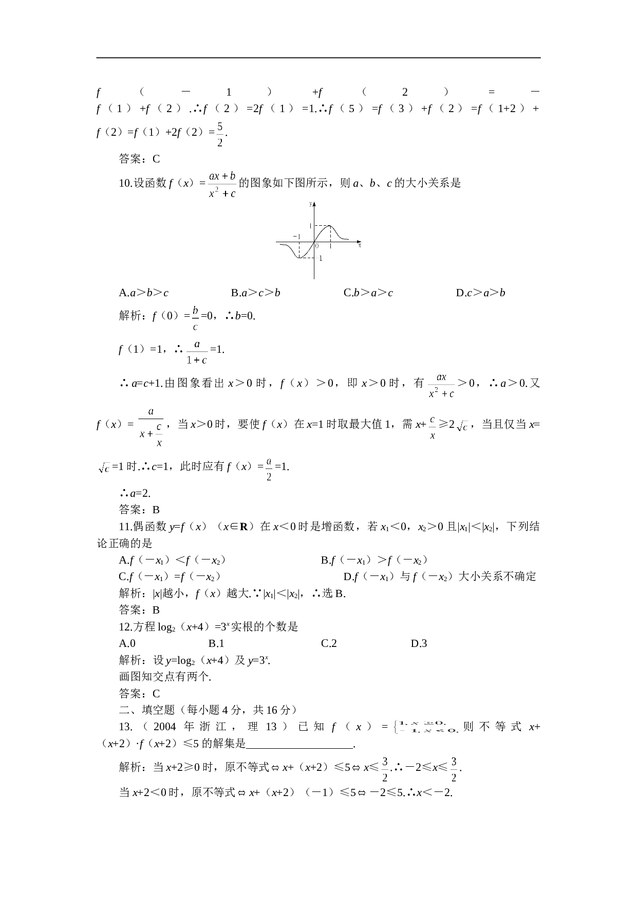 高考第一轮复习数学：函数（附答案）.doc