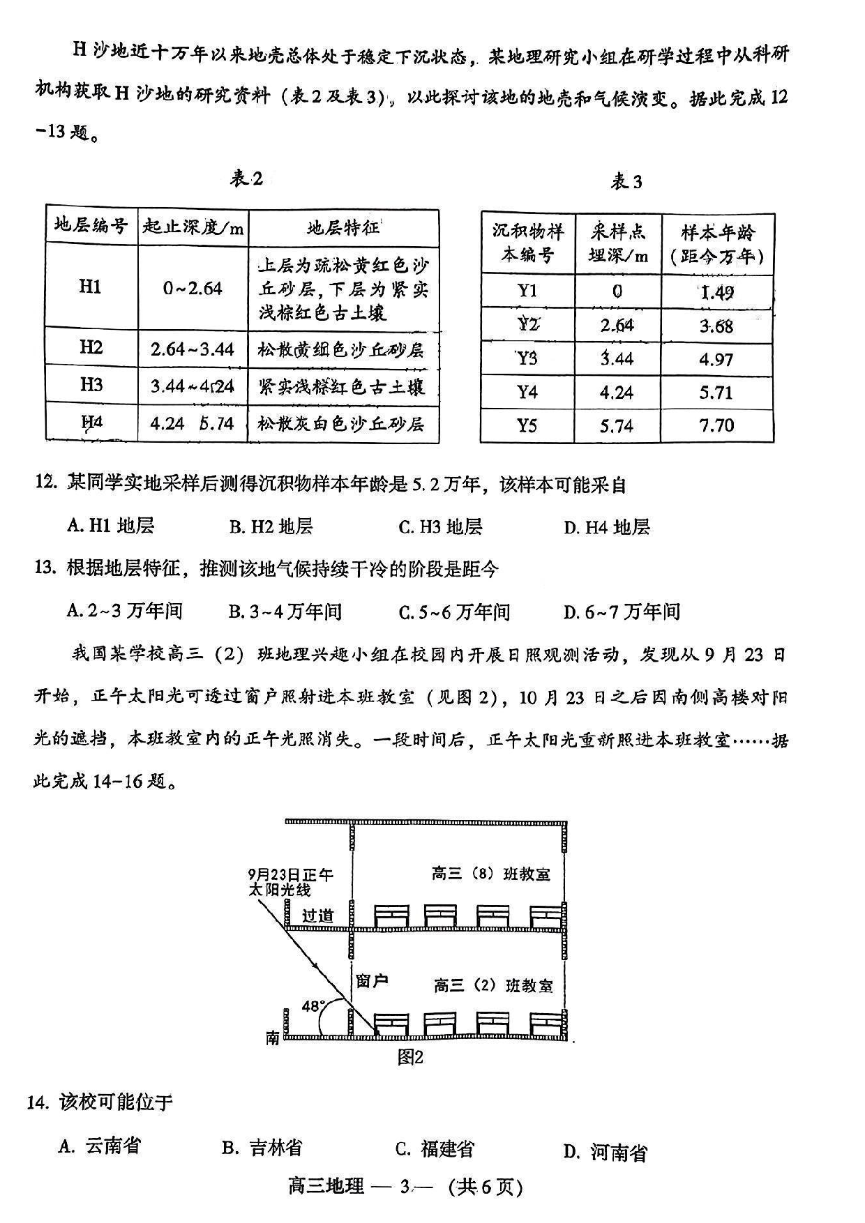 2023届2月福州市普通高中毕业班质量检测地理试卷.pdf