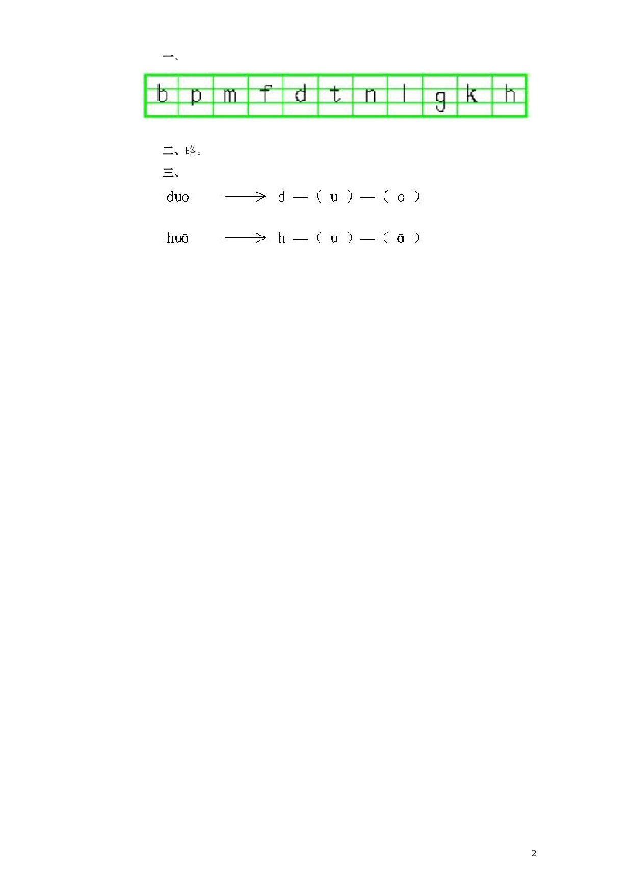 苏教版一年级语文上册 同步练习汉语拼音05ɡ k h  2.doc