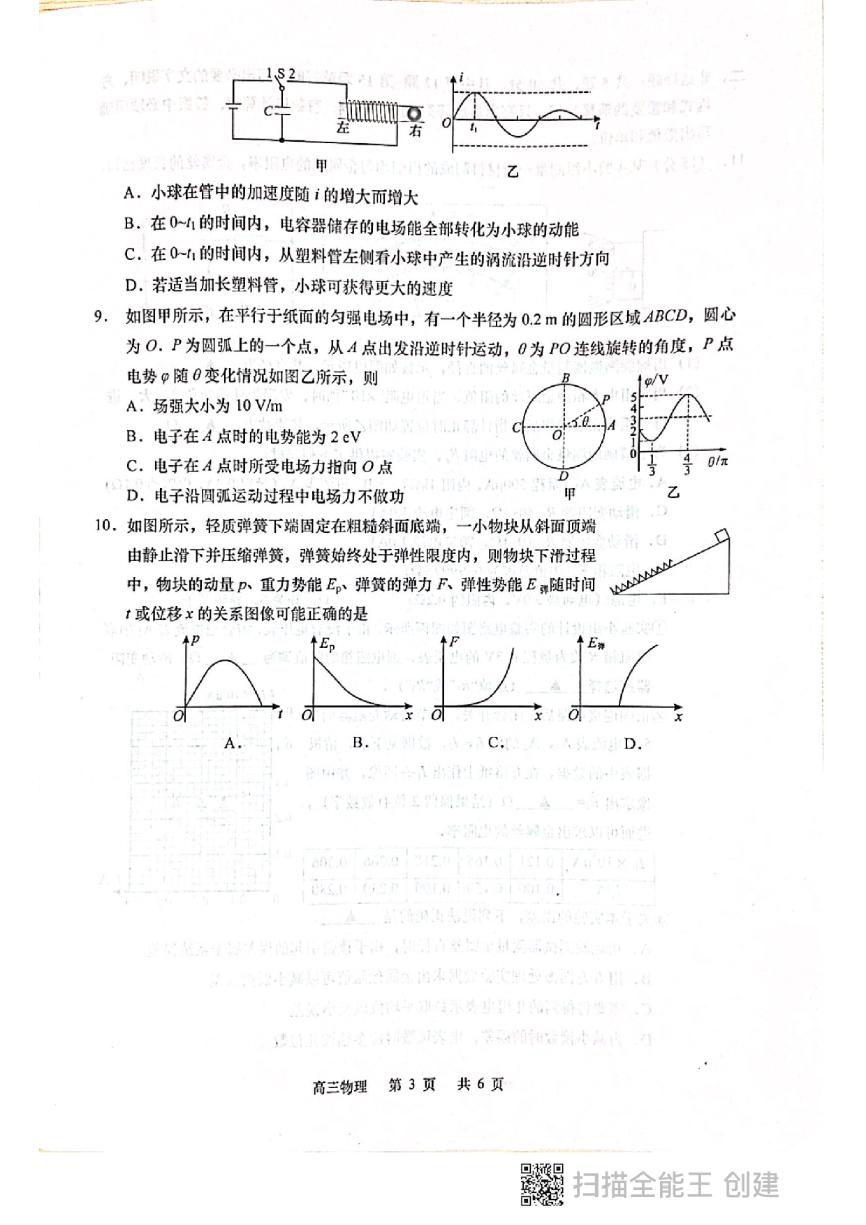 2022年高三适应性考试 物理试卷.pdf