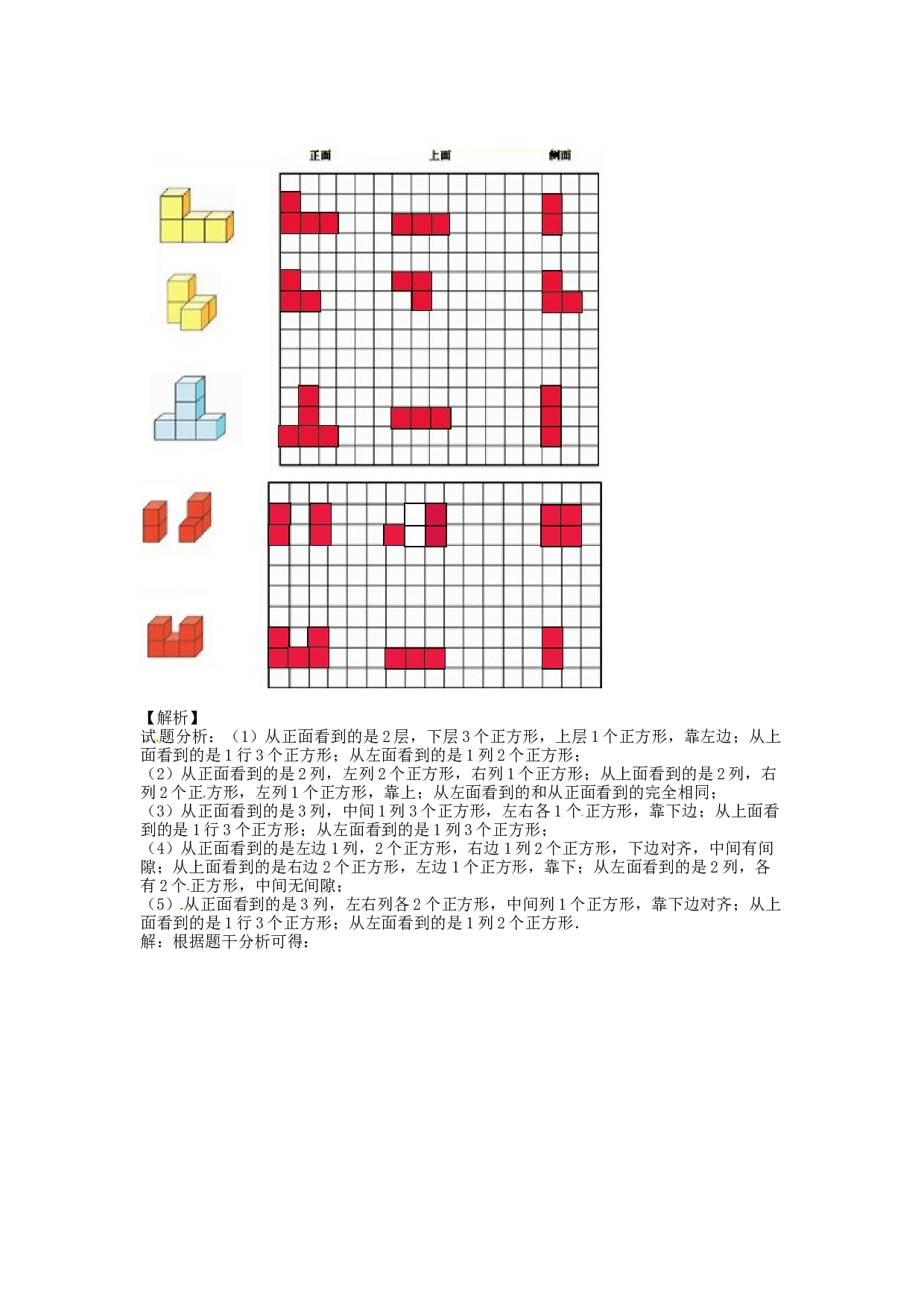 【精品】五年级下册数学同步讲练测-第一单元 第1课 根据从一个方向看到的图形，拼摆相应的几何体-北师大版.docx