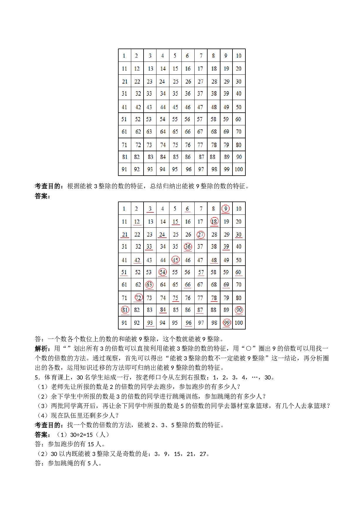 北师大版5年级数学下册《因数和倍数》解析.doc