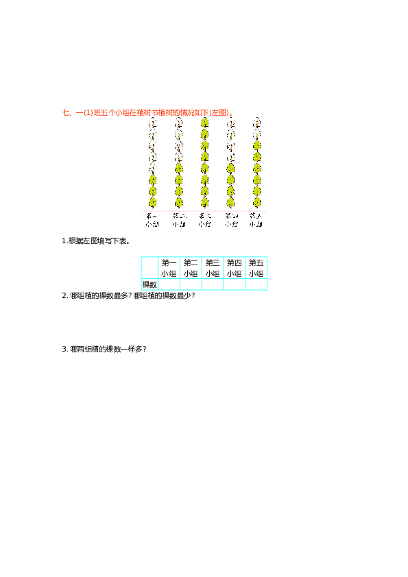 北师大版数学一年级下学期第3单元测试卷1（hz102）.doc