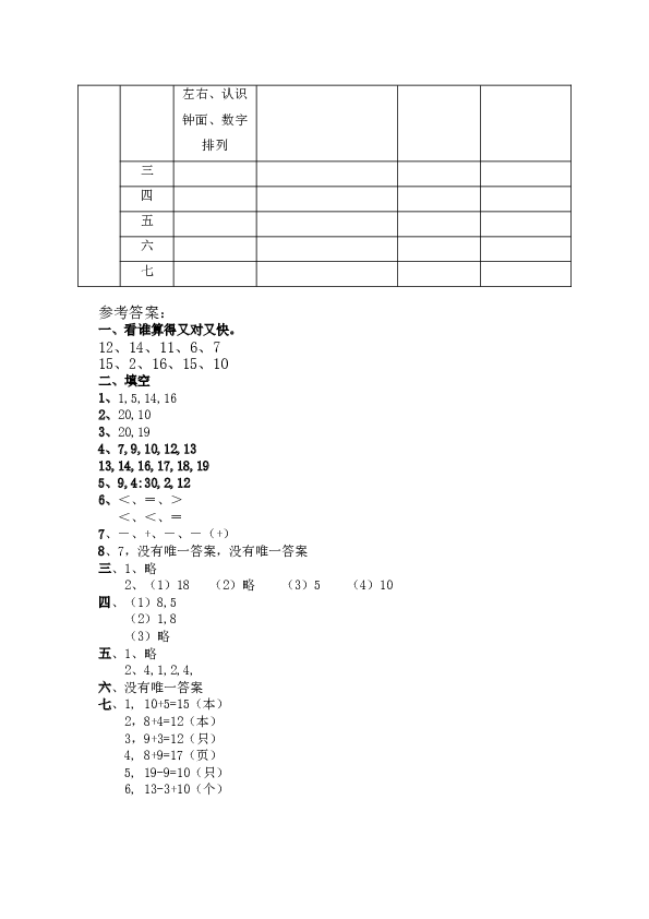 北师大版数学一年级上学期期末测试卷4.doc