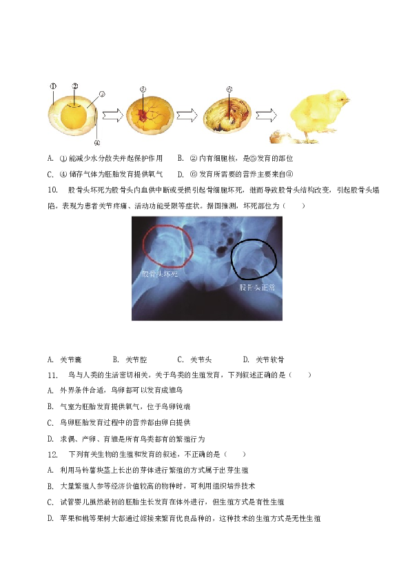 2022-2023学年河南省开封市第十九中学八年级（下）期中生物试卷.docx