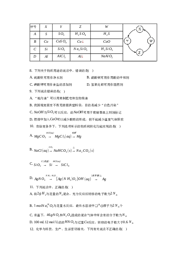 安徽省合肥市三年（2021-2023）高考化学模拟题分类汇编-01选择题.docx