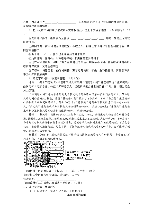 河南省新乡市2012届九年级调研测试语文试题.doc