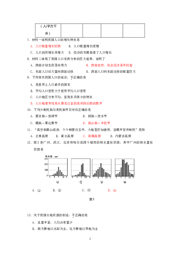 攀枝花市2013-2014年度八年级上期末考试题.doc