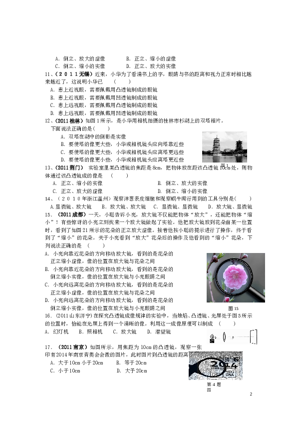 透镜及其应用专题复习.doc