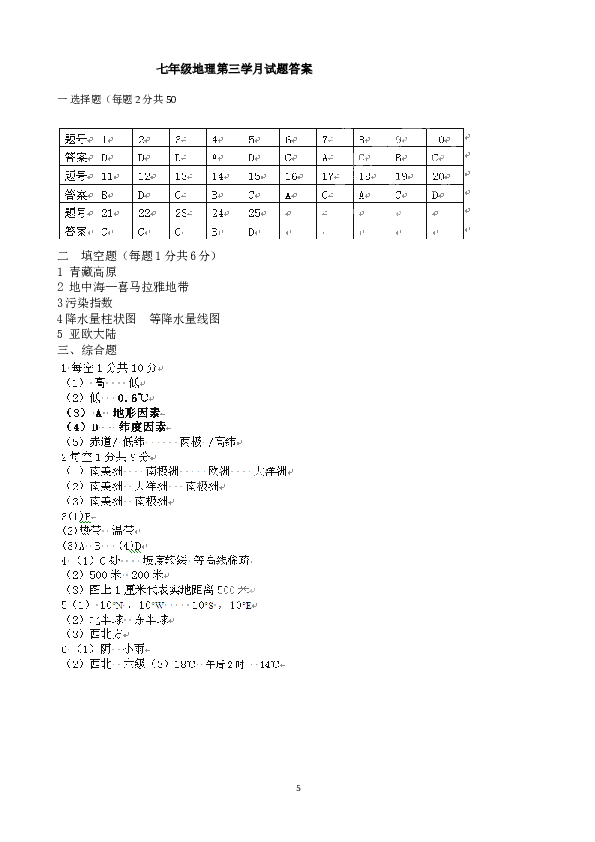 四川省盐边县红格中学11月月考地理试题.doc