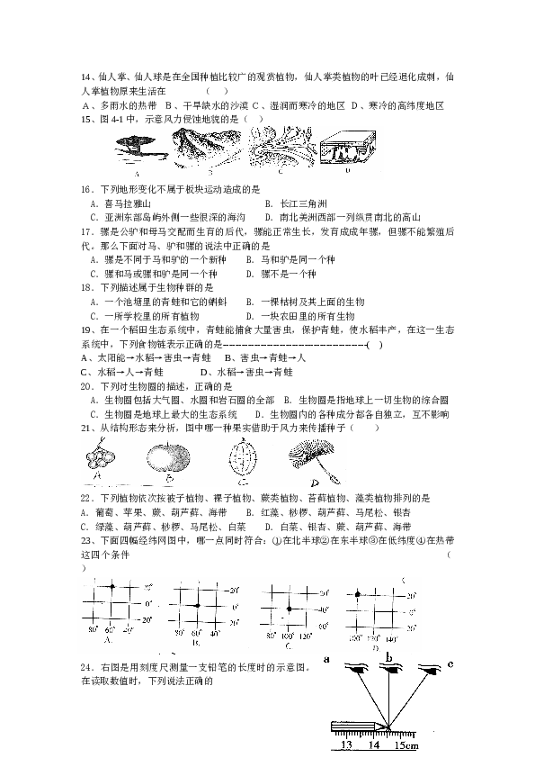 七年级(上)期末试卷.doc