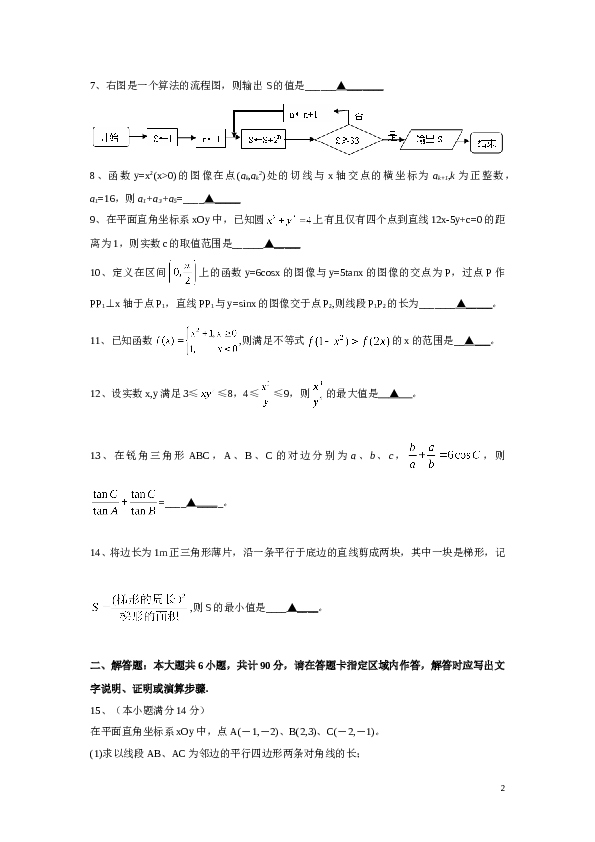 2010年江苏高考数学试题及答案.doc