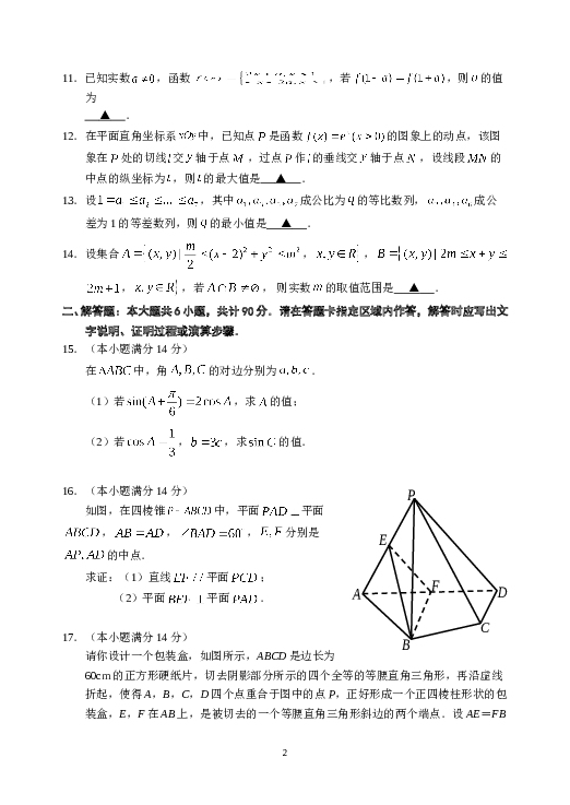 2011年江苏高考数学试题及答案.doc