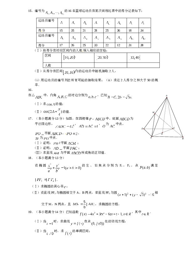 2011年天津高考文科数学试题及答案(Word版).doc