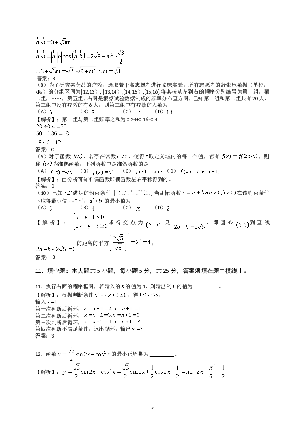 2014年山东高考文科数学真题及答案.doc