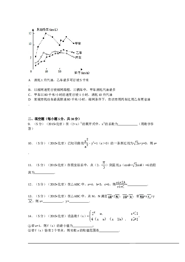 2015年北京高考理科数学试题及答案.doc