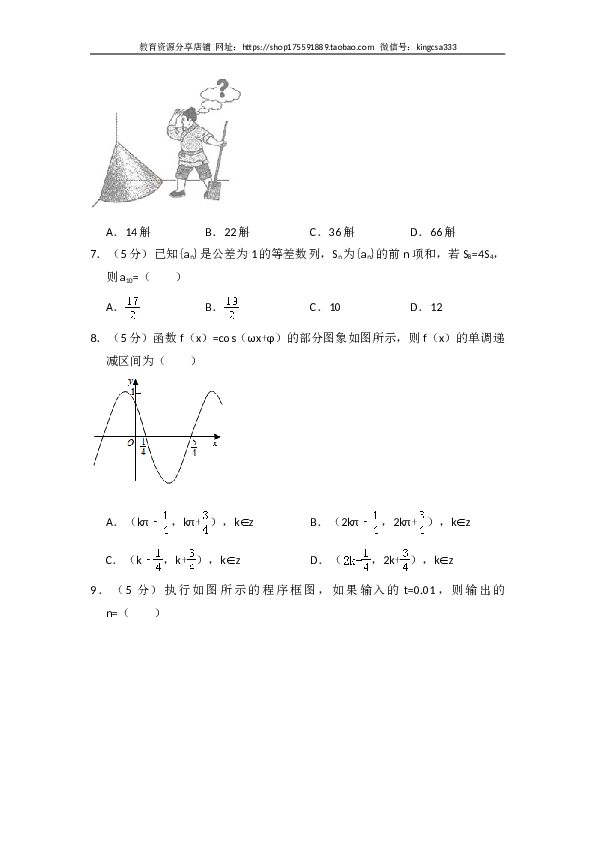 2015年全国统一高考数学试卷（文科）（新课标ⅰ）（含解析版）.doc