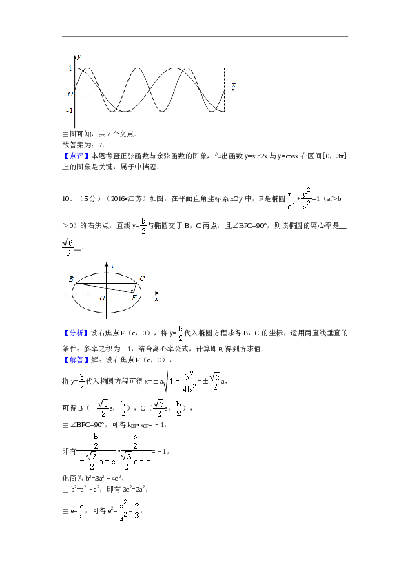 2016年江苏高考数学试题及答案.doc