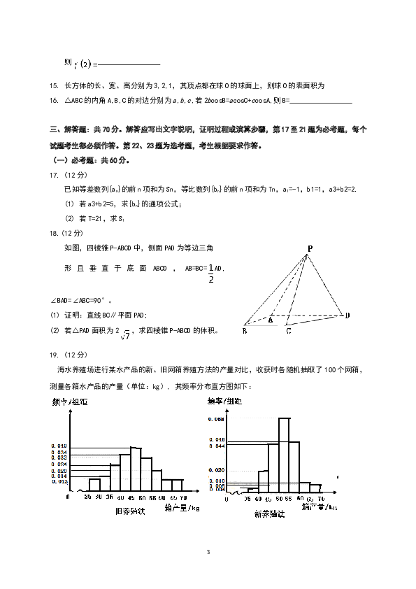 2017年海南省高考文科数学试题及答案.doc