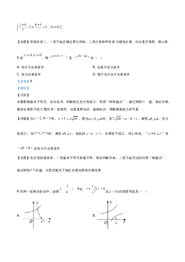 2019年高考浙江高考数学试题及答案(精校版).doc