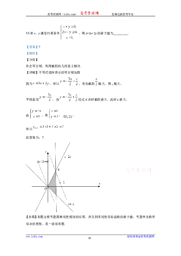 2020年高考真题&mdash;&mdash;数学（理）（全国卷Ⅲ）+Word版含解析【KS5U+高考】.doc