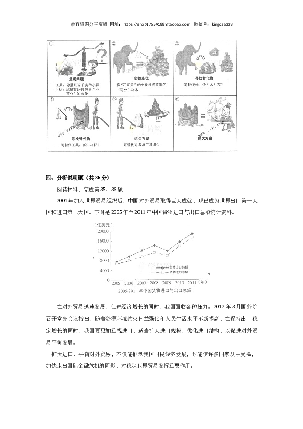 2012年上海市高中毕业统一学业考试政治试卷（word版）.doc