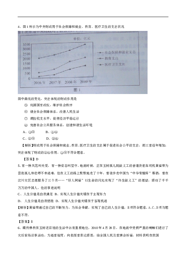 2010年高考试题(天津卷)文综政治(word答案).doc