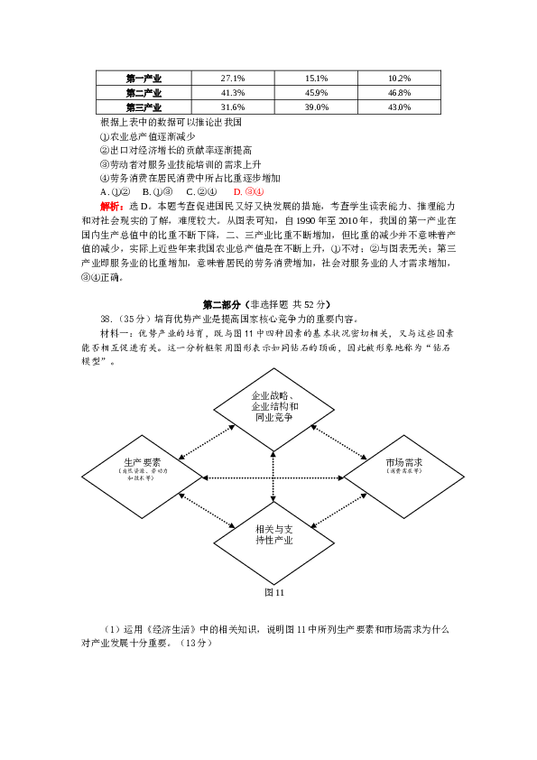 2011年北京高考文综政治试题及答案.docx