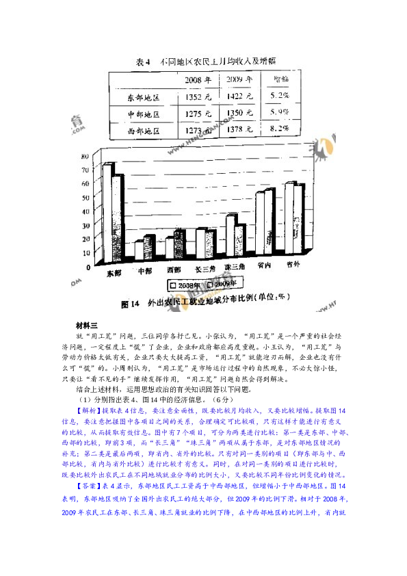 2011浙江高考文综政治试题及答案.doc